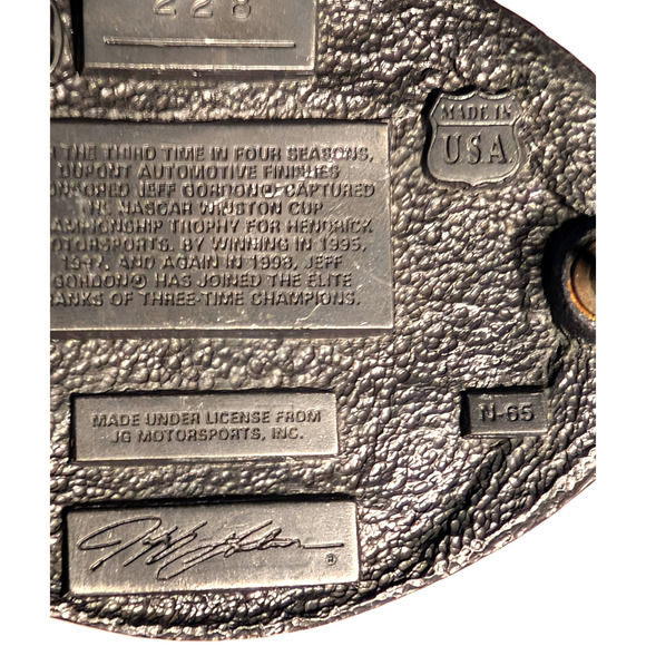 Dupont Legends Special Edition 228 Jeff Gordon #24 Nascar Pewter Belt Buckle - Picture 4 of 5